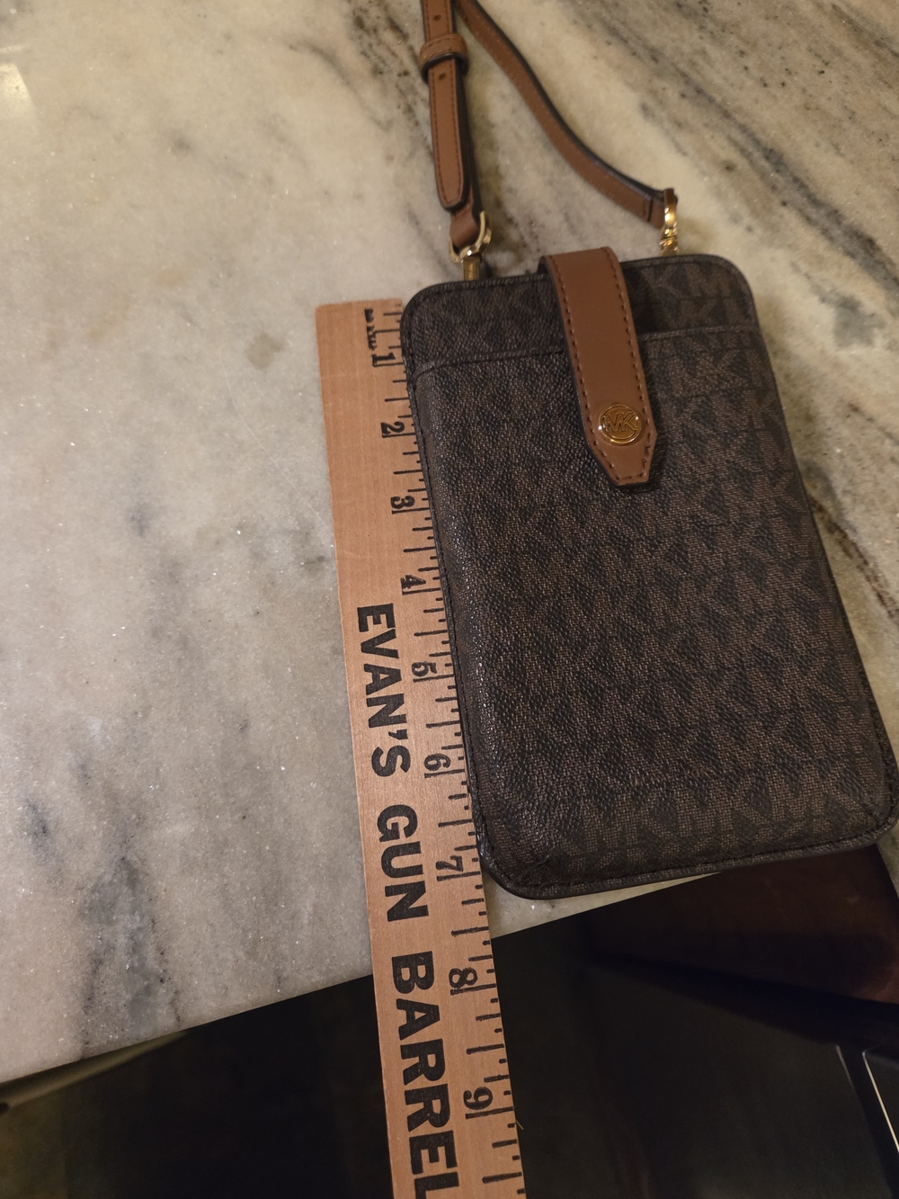Michael Kors Brown Signature Phone Crossbody - Picture 9 of 10